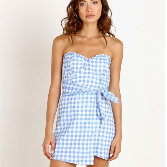 For Love And Lemons Dresses & Skirts - NWT For love and lemons Anthropologie gingham picnic dress mini blue July